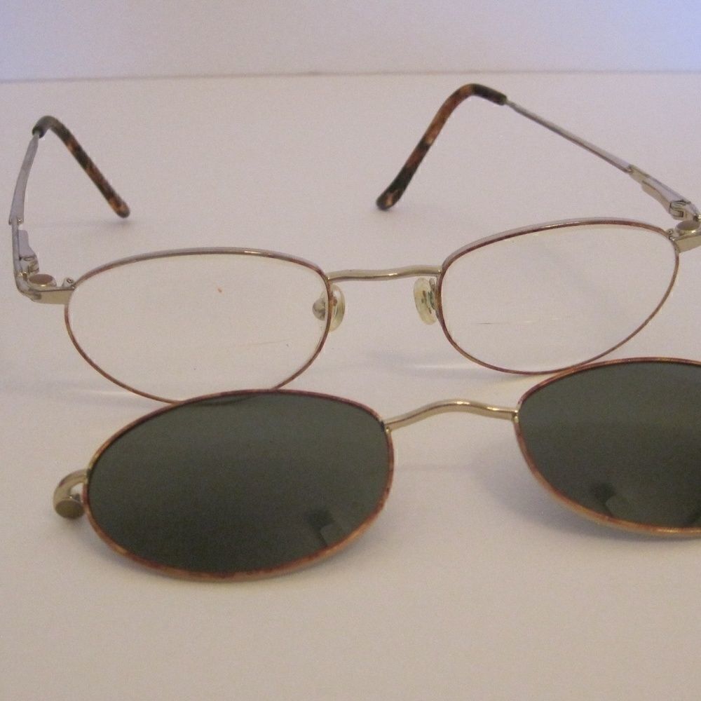 Eyeglasses Clip On Sunglasses 48 20 140 Vintage